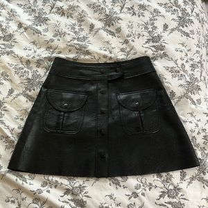 Zara black faux leather skirt
